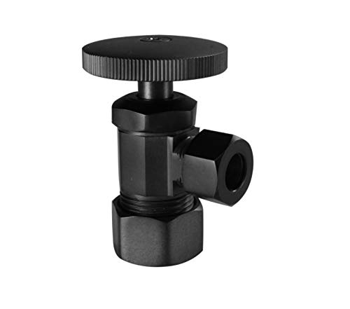 Westbrass D105-20-62 Round Handle Angle Stop Shut Off Valve, 1/2