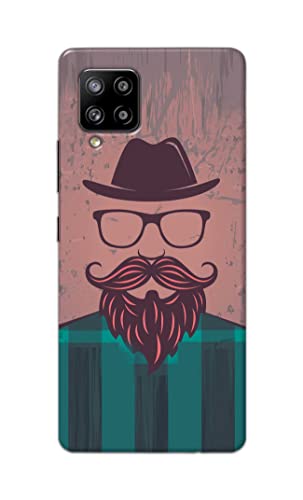 Image of PRINTFIDAA Man Icon with Beard Shirt Hipster Printed Designer Hard Case for Samsung Galaxy M42 5G Back Cover -(e) RPM1001