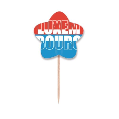 Pics à cupcakes drapeau Luxembourg en bois stable pour traiteur - 2