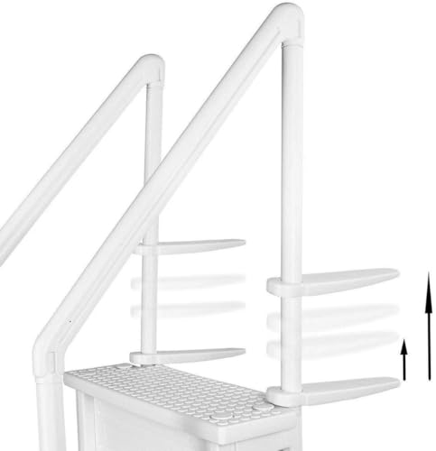Escalera Blanca para Piscina Capacidad 350 lbs Riser 11 in miniatura 5