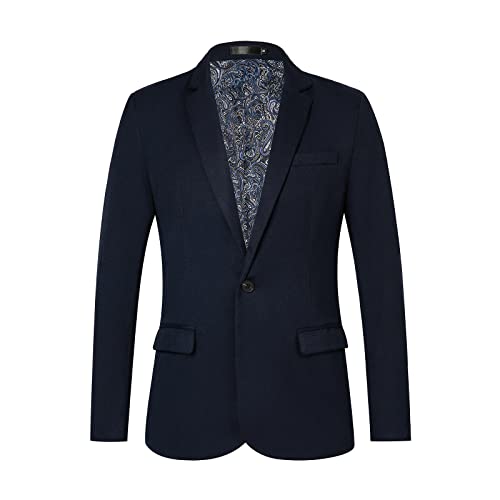 AIFARLD Blazer for Men Slim Fit Tweed Blazers for Mens One Button Solid Color Jacket Blazer Suit for Business Casual2