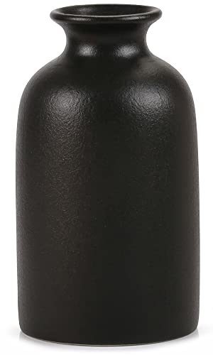 Ceramic Black Small Vase, Dry Flower Vases Minimalism Style for