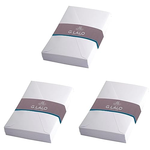 Papier vélin de France haut de gamme avec les enveloppes doublées blanches Lalo