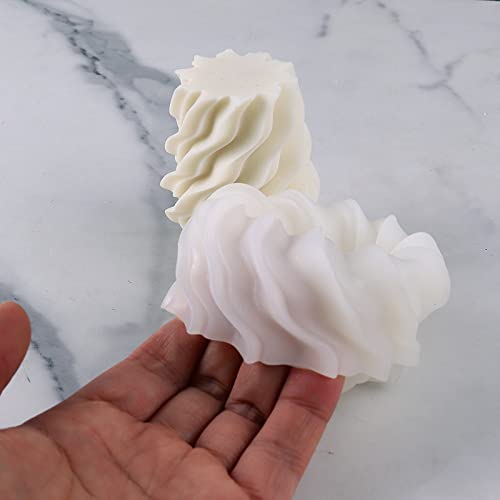 3D Cylindrical Wave Spiral Candle Silicone Mold Irregular Geometric Pillar Swirl Candle Soap Mold Fondant Chocolate Cake Baking Mould Plaster Clay Resin Epoxy Mold - Thumbnail 5