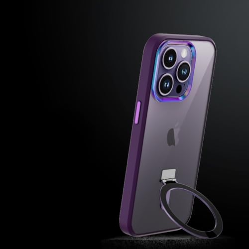 Étui de téléphone de luxe transparent en aluminium violet pour iPhone