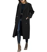 Saodimallsu Women's Trench Coat Winter Long Pea Coat Casual Office Overcoat with Pockets