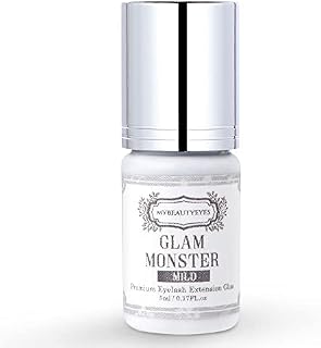 SENSITIVE Individual Eyelash Extension Glam Monster Mild Glue 5 ml/Semi Permanent Extension Black Adhesive/Drying Time 7-8 Sec/Retention 2-3 Weeks/Latex Free