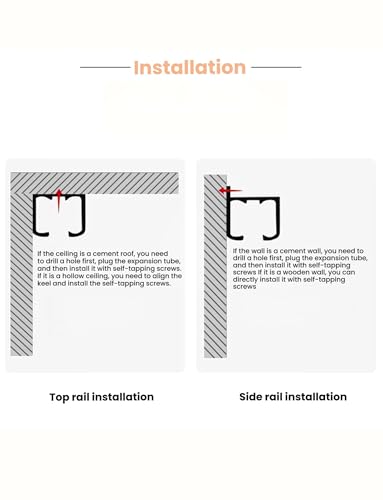 Image of Picture Rail Art Hanging Kit,Picture Rail Hooks & Installation Hardware,Ceiling Mount Photo Display Rail Track with 150cm Long Steel Cords(Milk,190cm /74.8in)