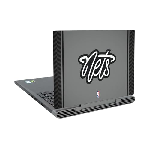 Autocollant vinyle Dell Inspiron 15 7000 P65F gris design officiel NBA Brooklyn Nets logo