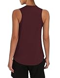 OYANUS Damen Sommer Workout Tops Ärmellos Racerback Athletic Tank Top High Neck Loose Fit Running Gym Yoga Shirts, Burgunder, Klein