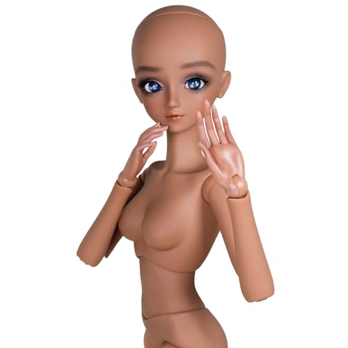 Proudoll 1/3 BJD Doll Tan Skin Customized Black Doll Body 60cm 24Inch Hand Painted Movable Ball Jointed SD Dolls PVC DIY (Ada)