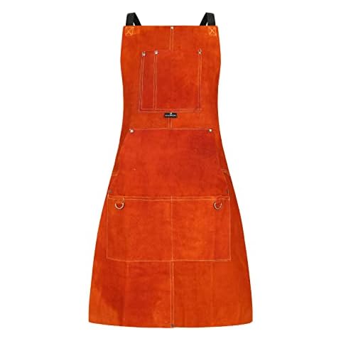 Armawear 6 Pocket Leather Craft Apron for Welding Woodwork Glassblowing Blacksmith DIY Cover