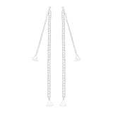 LCSVCCXA 1 Paar BH-Träger, Ersatzhalter für Damen, rutschfest, aus Metall, zur Verlobung,, silber / schwarz, Lunghezza gancio 2,2 cm