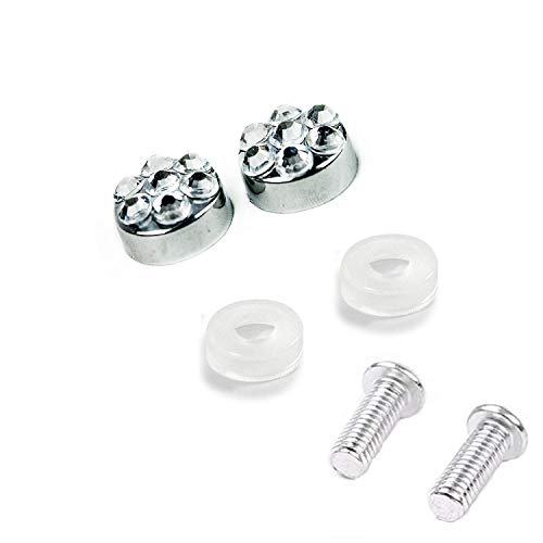 Popular Bling 7 Row Crystal Metal Chrome License Plate Frame With Screw Caps (1, Zebra) #TOP4