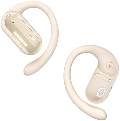 Open Ear Earbuds Wireless Headphones 40HRS Playtime Fast Charing Digital Display Open Ear Headphones with Ergonomic Earhook IPX7 Waterproof Bluetooth 5.4 Ear Buds for Running Workout Driving Beige Product Image