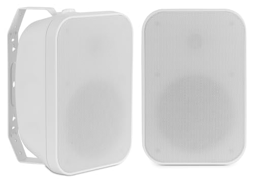 McGrey OLS-651WH Outdoor-Lautsprecher 2X Set - Zwei-Wege-System - IP56 - Für Restaurant, Biergarten, Terrasse & Garten - 6,5 Woofer und 1 Hochtöner - 60 Watt - Für 70/100V-Betrieb geeignet - Weiß
