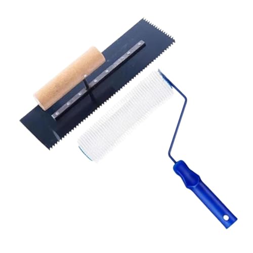 FewNvWa Paleta de Enlucido Profesional para Suelos con Dientes de de 5 Mm, Llana Portátil Multifuncional para Acabado de Hormigón para Alicatado
