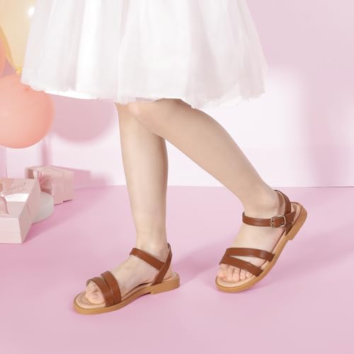 Image of PANDNAINJIA Girls Sandals Open Toe Toddler Kids Dress Summer Shoes
