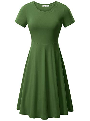 HUHOT Women Green Dresses for Women Tinkerbell Casual Junior A Line Midi Dress Fall Cute Dress