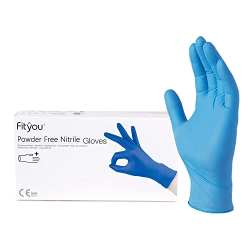 Fityou Nitrile Disposable Gloves Latex Free Powder Free Non-Sterile Thickness 3Mil Safety Gloves For Household, Cooking And Industrial Blue, Small, 100Pcs #TOP28