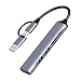 Produktbild USB C Hub Multiport Adapter, USB 3.0 2.0 Hub 5in1 und SD/Micro SD Kartenleser Typ C Splitter Adapter OTG Kompatibel mit Windows/MacBook/MateBook/Notebook/Sumsang Galaxy, Grau