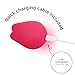 plusOne Rose Toy Vibrator for Women, Clitoral Stimulator Made of Body-Safe Silicone, Waterproof, USB Rechargeable and 10 Pulsing Settings Sex Toy, Red