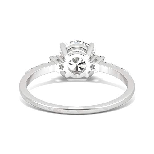 Charles & Colvard Created Moissanite 7Mm Round Cut Engagement Ring For Women | 1.31 Cttw Dew | Lab Grown | Solid 14K White Gold With Rhodium | Size 7 #TOP5