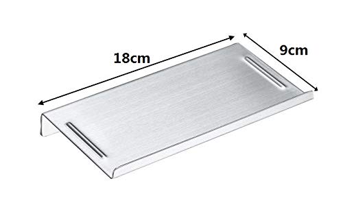VICMAT Stainless Steel Bathroom Wall Mount Shelf for Mobile Phone iPad, Fabric - Modern Design - Floating Shelf - 18 x 9 cm - Durable - Image 2