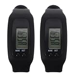 YARNOW 2pcs Silicone Fitness Tracker Watch with Step Counter and Calorie Counter, Waterproof Sports Digital Watch for Men, Women, Sleek Wristband Design for Everyday Use