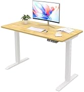 Amazon | HOMAYA 昇降デスク 電動 一枚板 幅100cm 奥行60cm 高さ調節