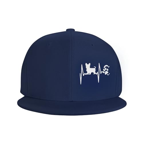 Cute Yorkie Heartbeat Adjustable Outdoor Baseball Hat Flat Hat3