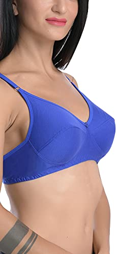 Image of StyFun Women Cotton Bra Non-Wired Bra, Non-Padded, Full Coverage Bra, Everyday Bras, Cup-B, Multicolor, Combo Pack