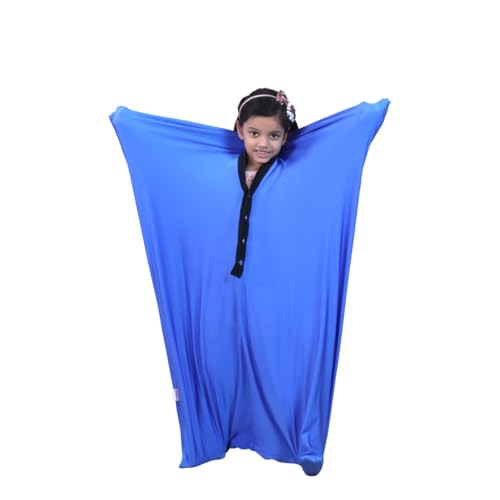 Ableys Sensory Body Sock Full-Body Wrap to Relieve Stress Stretchy Breathable Cozy Sensory Sack for Boys Girls Stretchy Therapeutic Compression Suit for Children Blue Medium