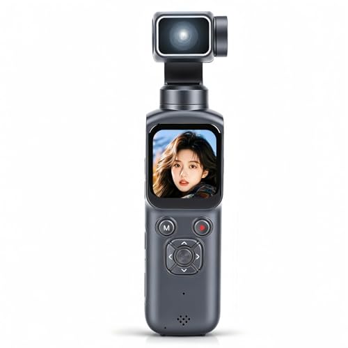 Pomya 4K Portable Video Camera 64MP WiFi Vlogging Camera, Anti Shake Stabilization, 330 Face Tracking, Time Lapse, Digital Recorder for Travel
