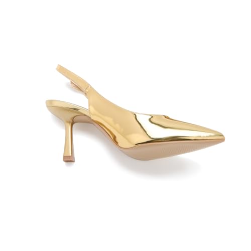 Women's Slingback Pointed Closed Toe Kitten Heels Pumps Shoes2
