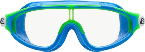 Cressi Baloo Goggles - Einscheibenbrille zum Schwimmen, Schwimmbad und Schnorcheln, Hellblau/Limette, 2/7 Jahre, Junior Unisex