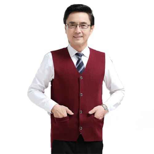 Men Thick Buttons Sweater Vest Buttons Cardigan Sleeveless Vest Knit Solid Color Tank Top3