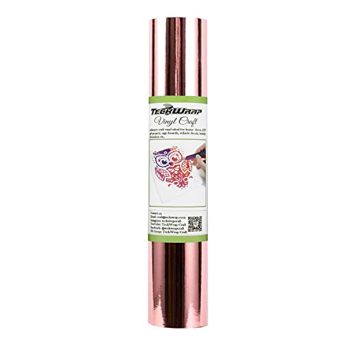 TECKWRAP Chrome Rose Gold Adhesive Craft Vinyl Roll 1ftx5ft