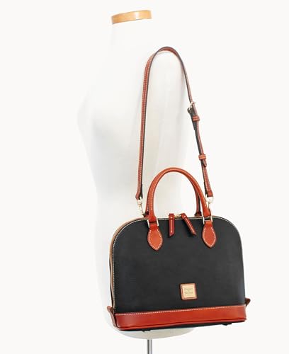 Dooney & Bourke Women's Zip Zip Satchel in Pebble Grain Leather, Large Handbag with Adjustable & Detachable Shoulder Strap