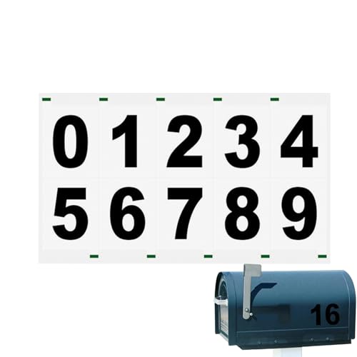 xowwyue Números adhesivos para buzón, impermeables, reflectantes, para exteriores, calcomanías para de basura para edificios residenciales, comerciales, puertas, camiones, coches, de