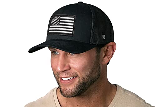 Image of HAKA American Flag Trucker Hat - USA Flag Mesh Snapback Cap for Men, Women & Golf, Patriotic Baseball Dad Hat