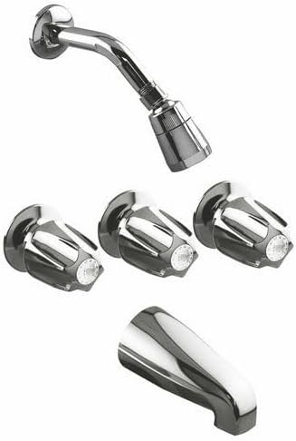Replacement for Faucet Tub/Shower 3-Handle Chrome Plated 8" Center Replaces Parts