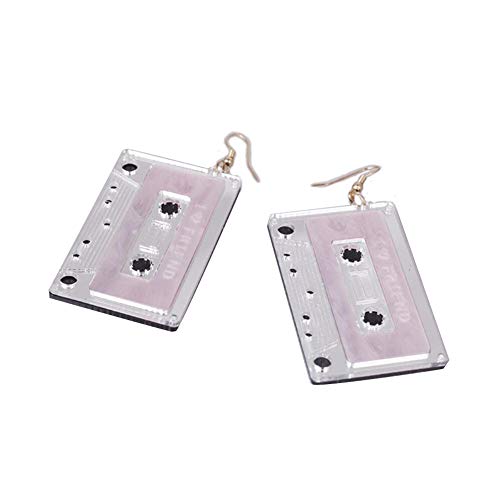 Personality Cassette Tape Dangle Earrings Acrylic Punk Funny Earrings for Women2