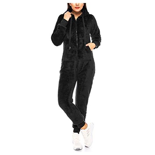 Crazy Age dam jumpsuit av mysig teddy fleece | overall | helkroppsdräkt fluffig | Homewear