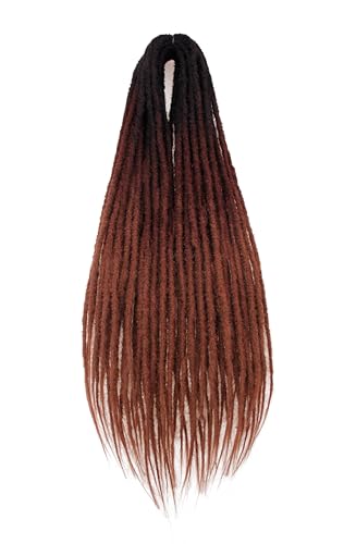 20 Strands 24 Inch Dreadlocks Extensions Goddess Locs Crochet Hair for Women dread locs crochet hair braids Synthetic thin 0.6cm Hippie Double Ended Dreadlock Extensions (24, 1B/33/30)