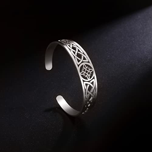 Dreamtimes Witch Knot Bracelet for Women Stainless Steel Adjustable Open Cuff Bangle Celtic Quaternary Wiccan Witches Knot Bracelet Witchcraft Amulet Jewelry for Men Birthday Gift2