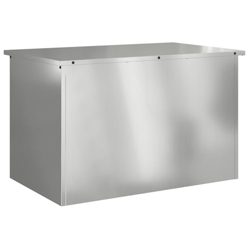 vidaXL Armadio da Esterno Rettangolare in Acciaio Galvanizzato Argento 80 x 50,5 x 50 cm...