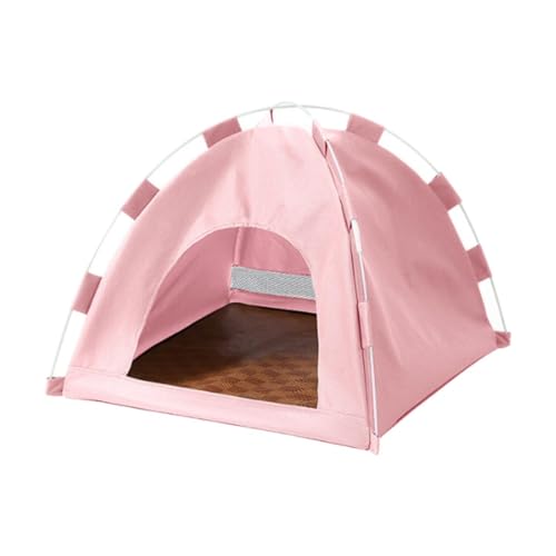 Image of Cat Dog Pet Tent Semi Enclosed Cat House for Indoor Cats Kitten Small Animal Pink | Pet Supplies | Cat Supplies | Beds