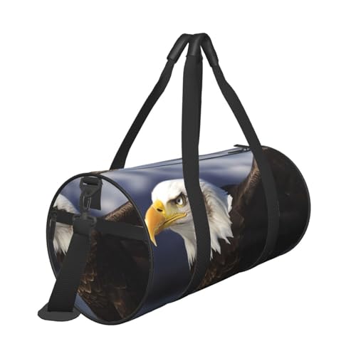 Animals Bald Eagle Duffle Bag for Women Men Personal Item Travel Bag Canvas Weekender Overnight Bag Lightweight Sports Tote Gym Bag Carry On Luggage Bag3