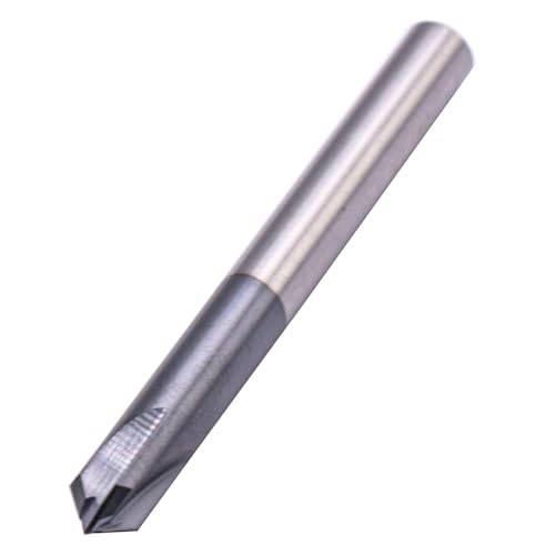 Image of 4 Flute 90 Solid Carbide Chamfer End Mill Set(5Pcs, 1 /4 inch), AlTiN Coated | 90 Chamfer Angle, 1 /4 inch Shank 2-1 /2 inch OAL, Single End, V Groove Router Bit, for Milling Alloy Steel, Carbon Steel, Cast Iron
